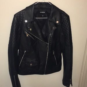Express black leather jacket